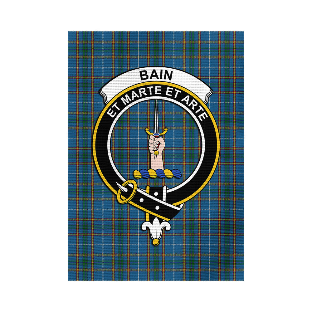 Bain Tartan Garden Flag with Family Crest - Tartan Vibes Clothing