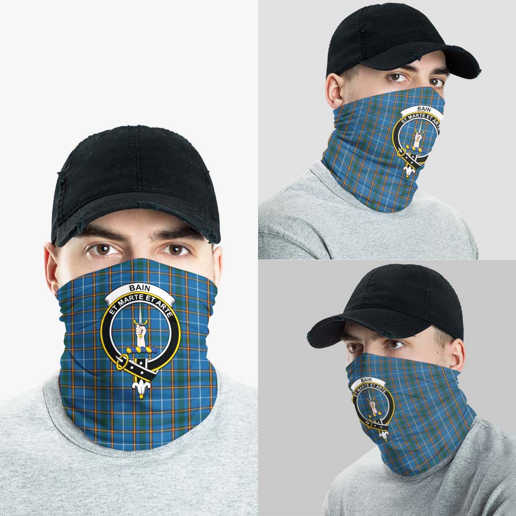 Bain Tartan Neck Gaiters, Tartan Bandanas, Tartan Head Band with Family Crest