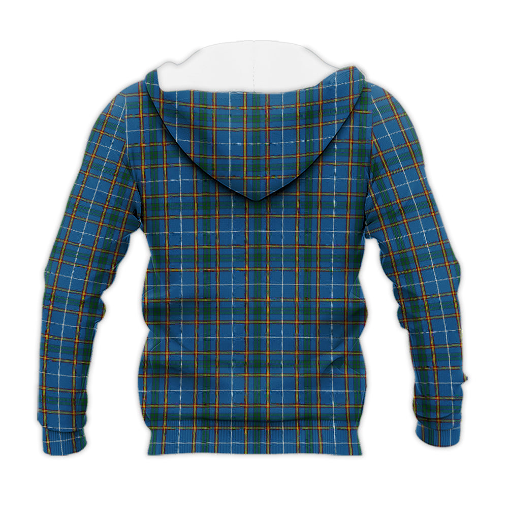 Bain Tartan Knitted Hoodie with Family Crest - Tartanvibesclothing