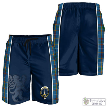 Bain Tartan Men's Shorts with Family Crest and Lion Rampant Vibes Sport Style - Tartan Vibes Clothing