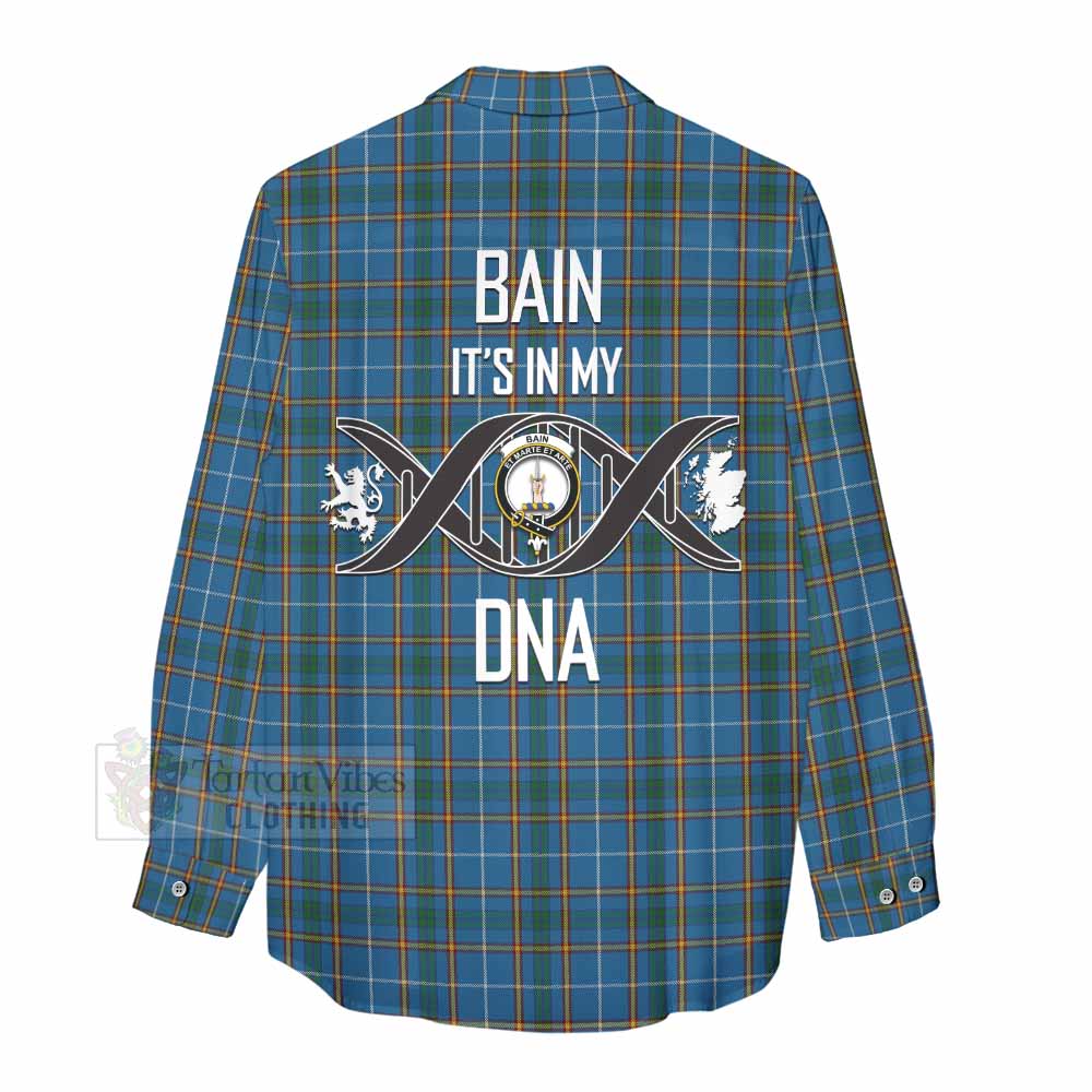 Tartan Vibes Clothing Bain Tartan Women's Casual Shirt with Family Crest DNA In Me Style