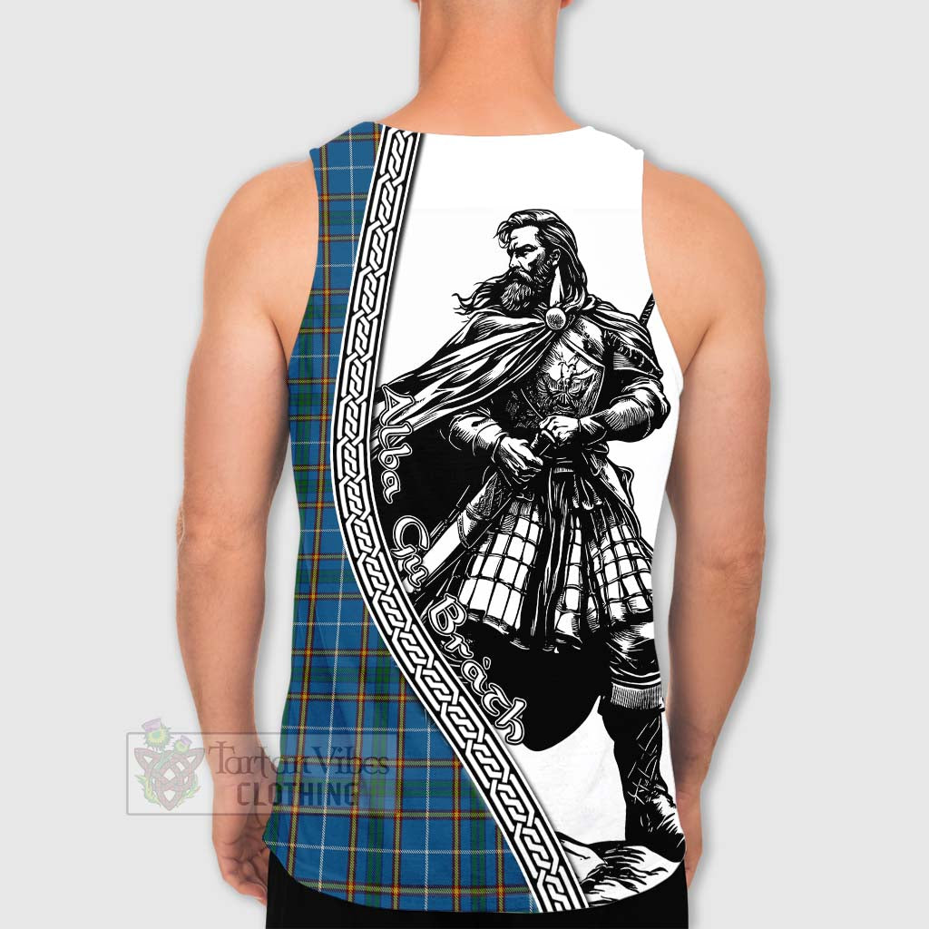 Bain Tartan Clan Crest Men's Tank Top with Highlander Warrior Celtic Style - Tartan Vibes Clothing