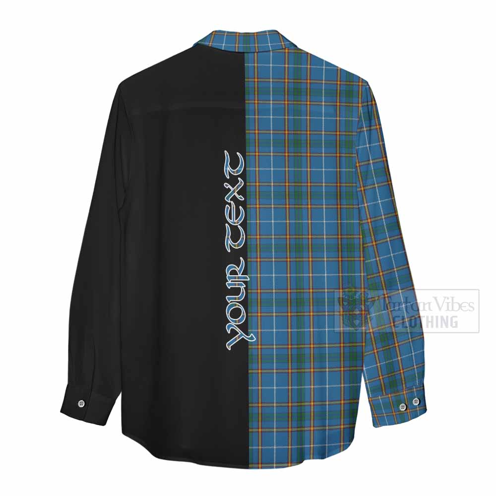 Tartan Vibes Clothing Bain Tartan Women's Casual Shirt with Family Crest and Half Of Me Style