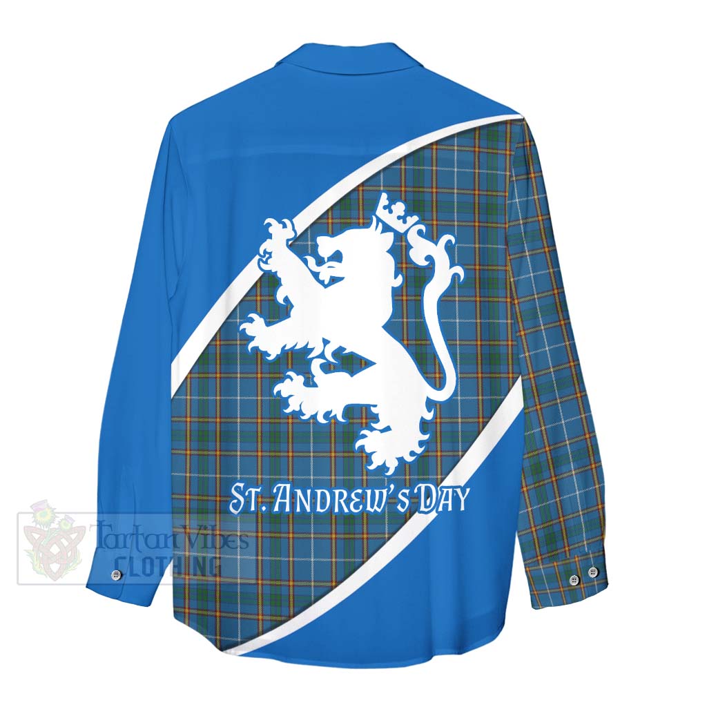 Tartan Vibes Clothing Bain Family Crest Tartan Women's Casual Shirt Celebrate Saint Andrew's Day in Style