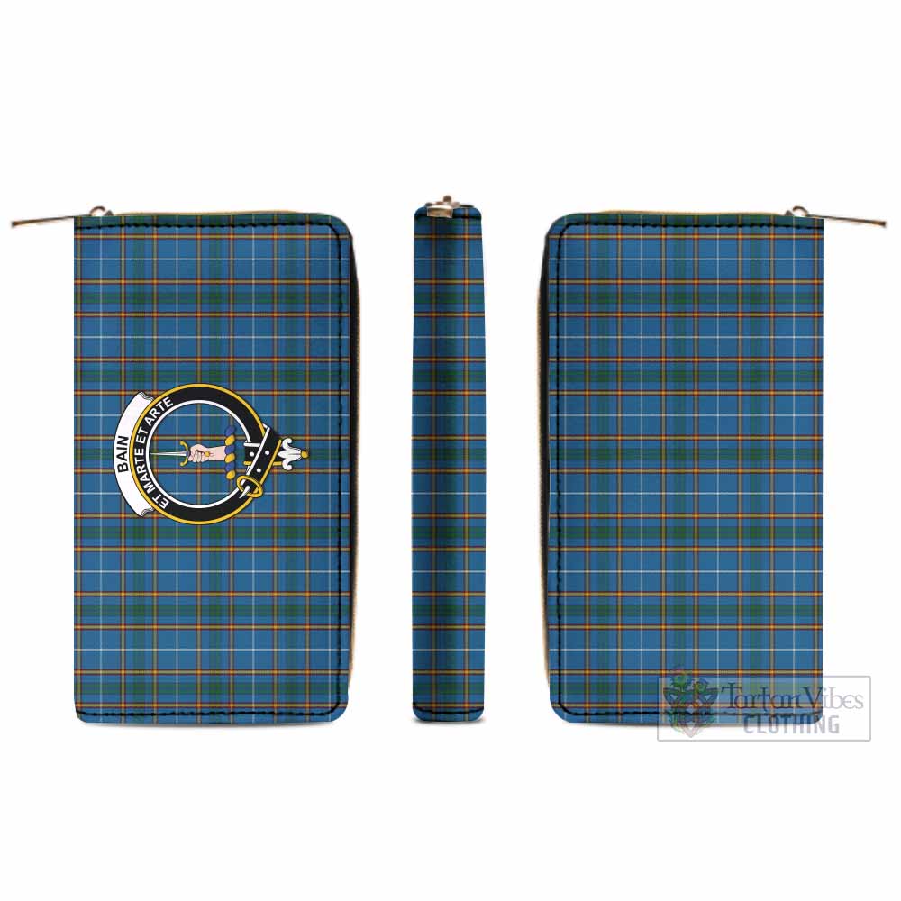 Bain Tartan Women's Leather Wallet with Family Crest - Tartan Vibes Clothing
