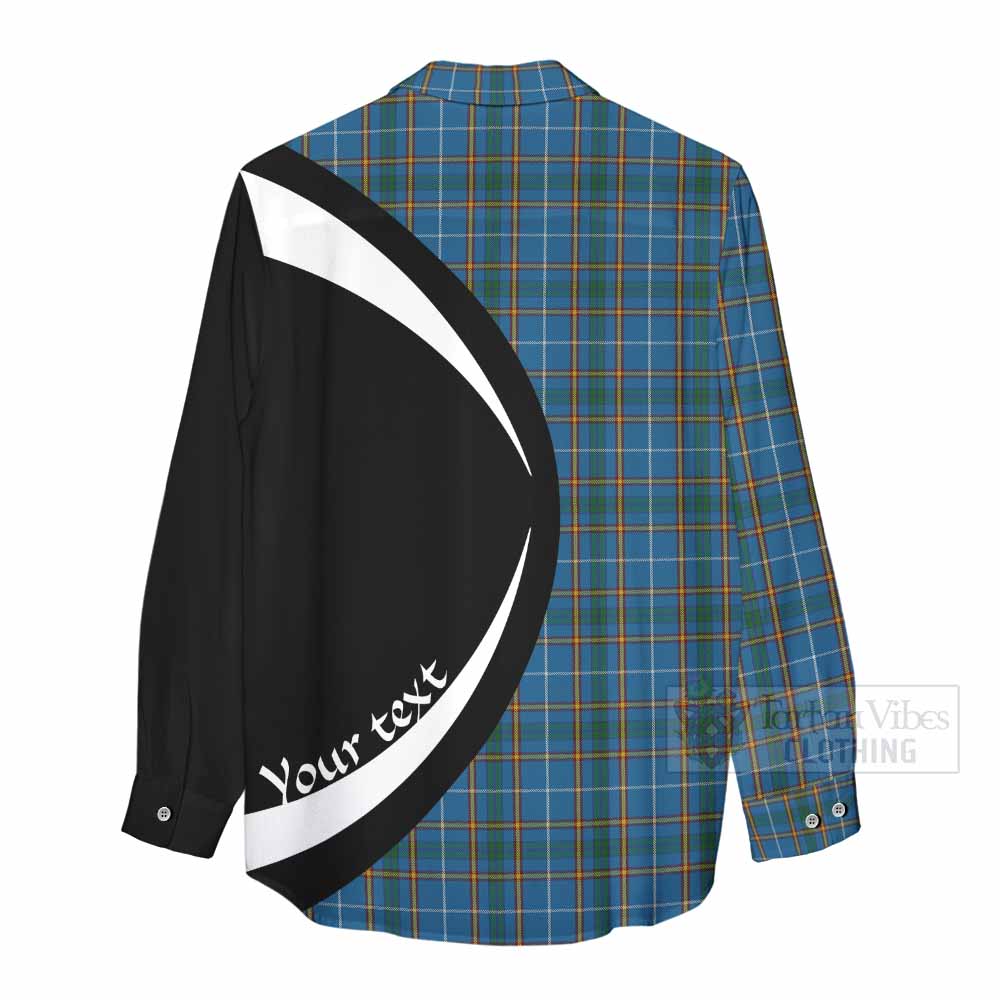 Tartan Vibes Clothing Bain Tartan Women's Casual Shirt with Family Crest Circle Style