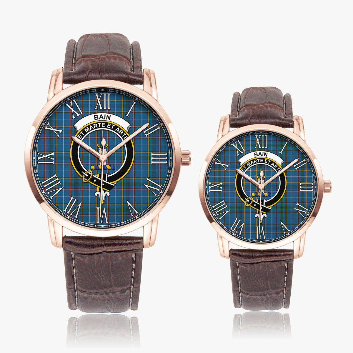 Bain Tartan Family Crest Leather Strap Quartz Watch - Tartan Vibes Clothing