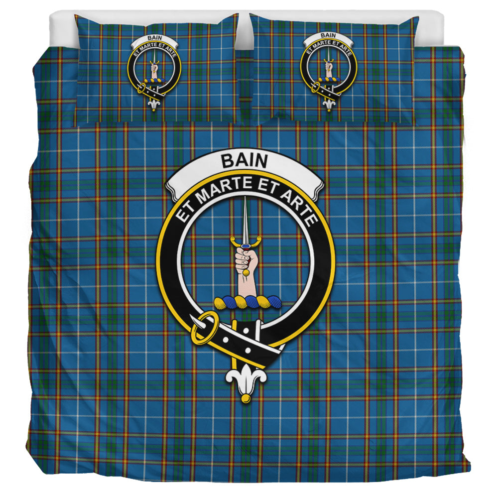 Bain Tartan Bedding Set with Family Crest - Tartan Vibes Clothing