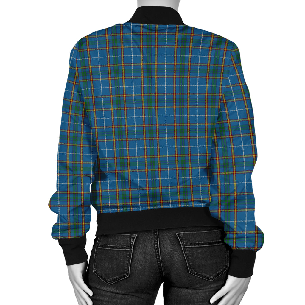 Bain Tartan Bomber Jacket with Family Crest - Tartanvibesclothing