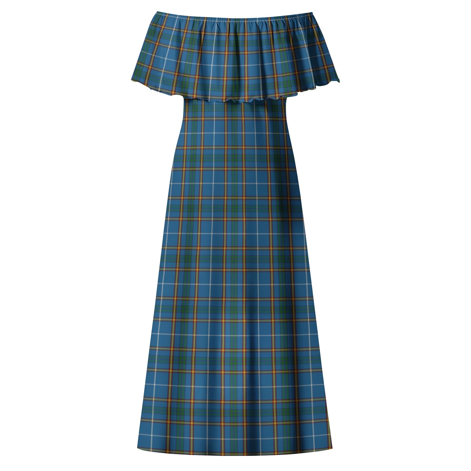 Bain Tartan Off Shoulder Long Dress - Tartanvibesclothing