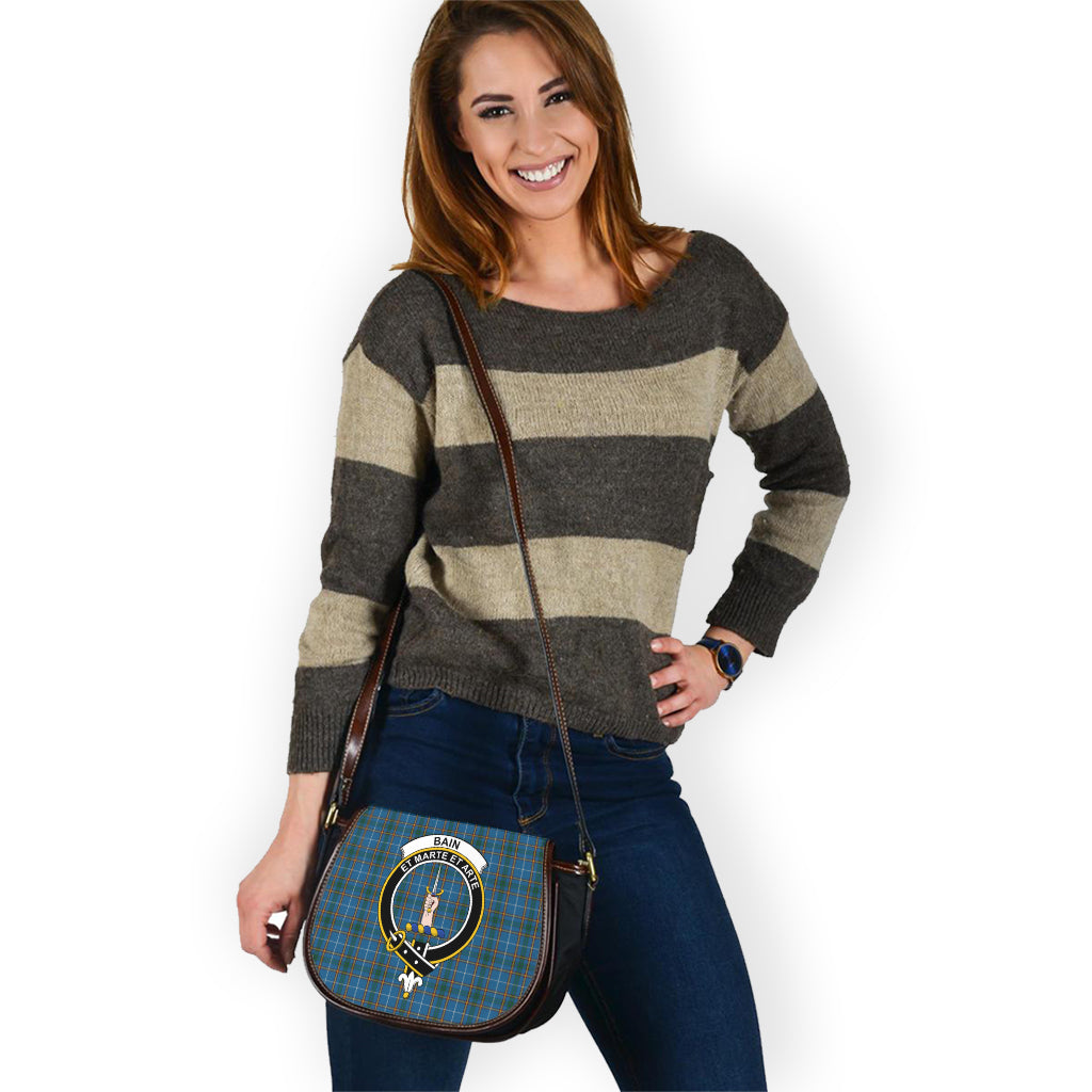 Bain Tartan Saddle Bag with Family Crest - Tartan Vibes Clothing