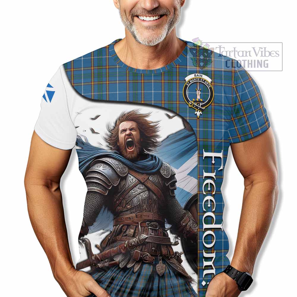 Bain Crest Tartan T-Shirt Inspired by the Freedom of Scottish Warrior