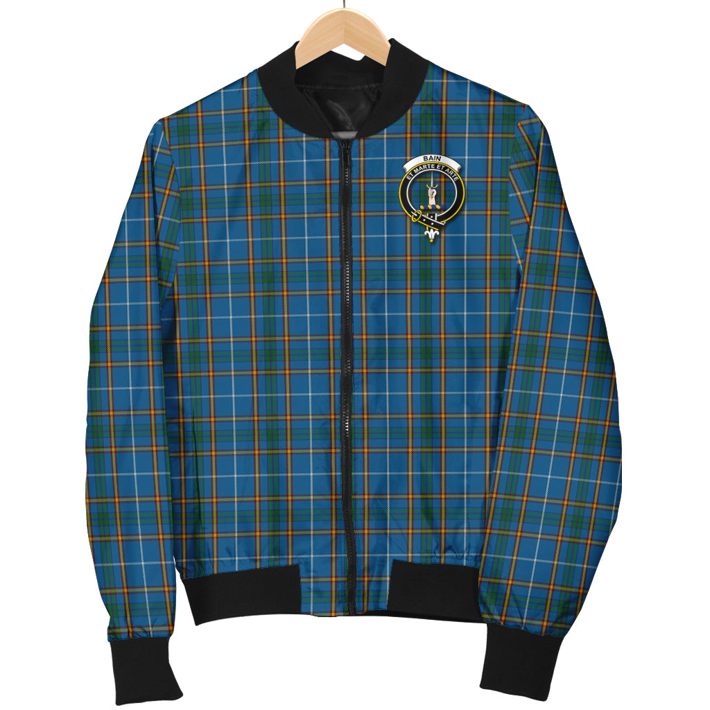 Bain Tartan Bomber Jacket with Family Crest - Tartanvibesclothing