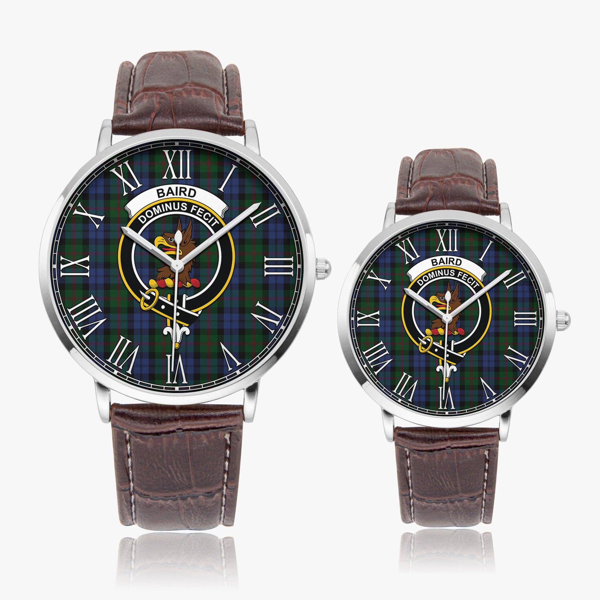 Baird Tartan Family Crest Leather Strap Quartz Watch - Tartanvibesclothing