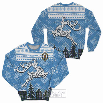 Baird Clan Christmas Sweatshirt Celtic Reindeer Style