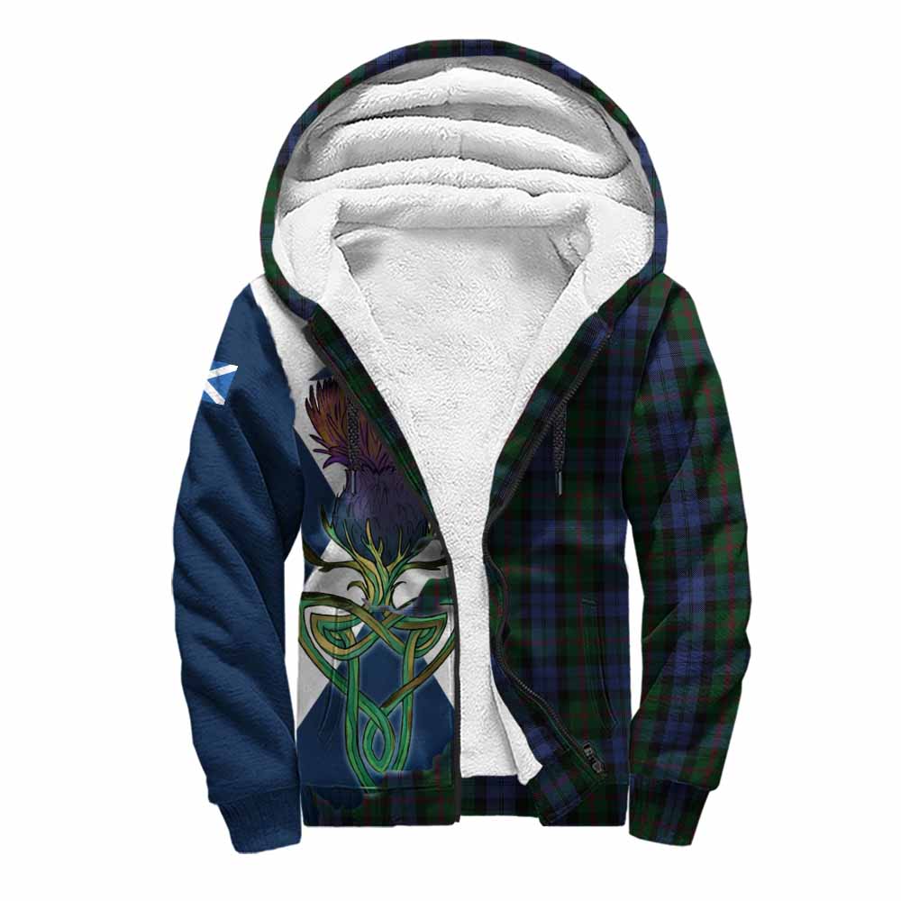 Baird Tartan Family Crest Sherpa Hoodie Scottish Thistle Celtic Inspired Unisex S - Tartan Vibes Clothing