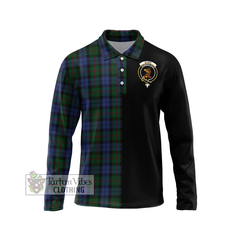 Baird Tartan Long Sleeve Polo Shirt with Family Crest and Half Of Me Style Unisex - Tartanvibesclothing Shop