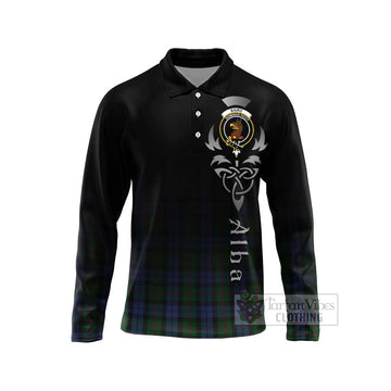 Baird Tartan Long Sleeve Polo Shirt Featuring Alba Gu Brath Family Crest Celtic Inspired