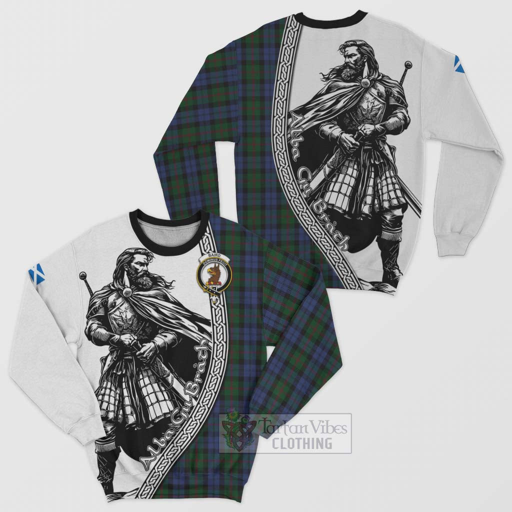 Tartan Vibes Clothing Baird Tartan Clan Crest Sweatshirt with Highlander Warrior Celtic Style