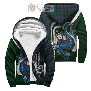 Baird Tartan Sherpa Hoodie with Epic Bagpipe Style