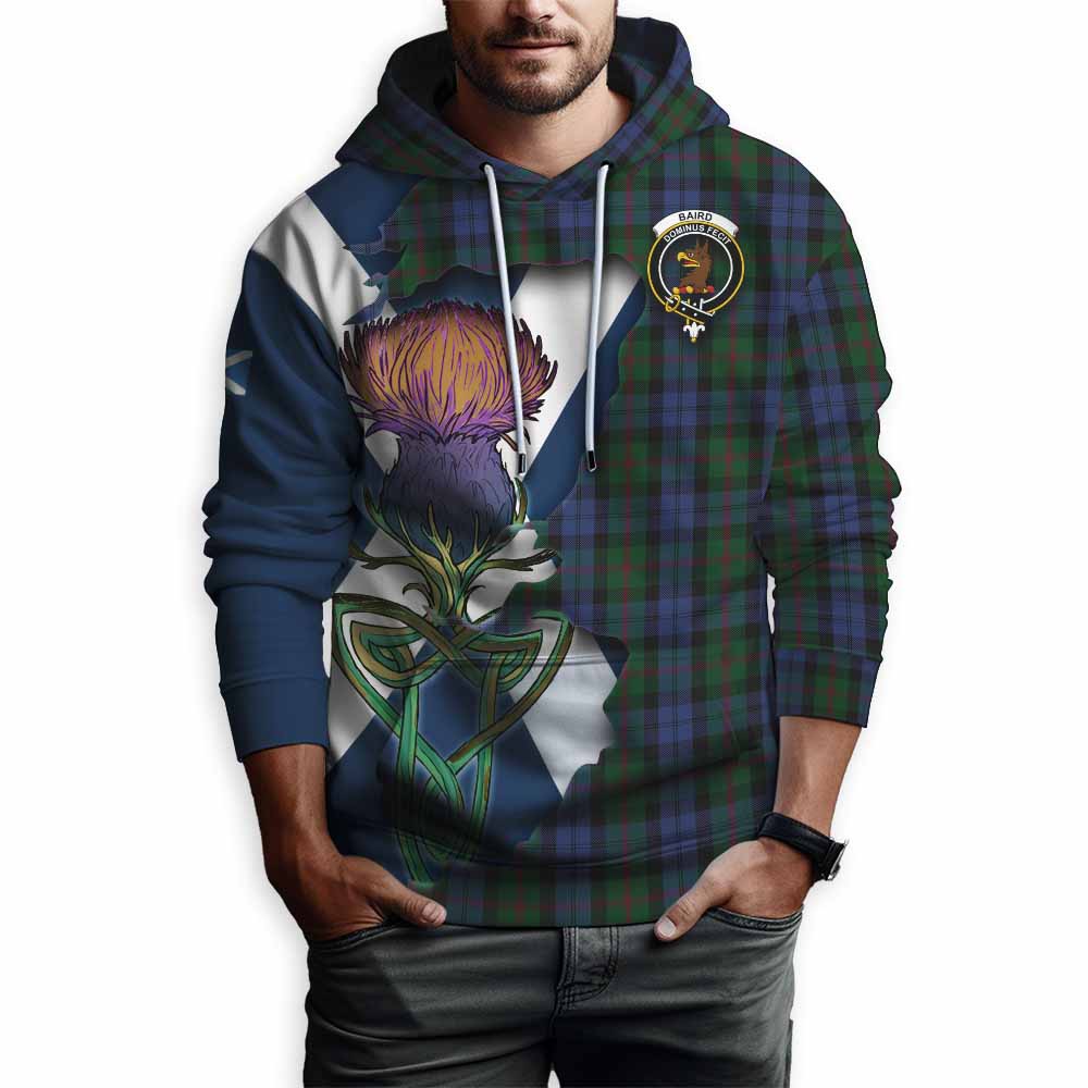 Baird Tartan Family Crest Hoodie Scottish Thistle Celtic Inspired Pullover Hoodie - Tartan Vibes Clothing