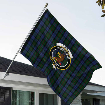 Baird Tartan House Flag with Family Crest