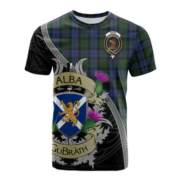 Baird Tartan Family Crest Cotton T-shirt Lion Rampant Royal Thistle Shield Celtic Inspired Kid's Shirt - Tartan Vibes Clothing