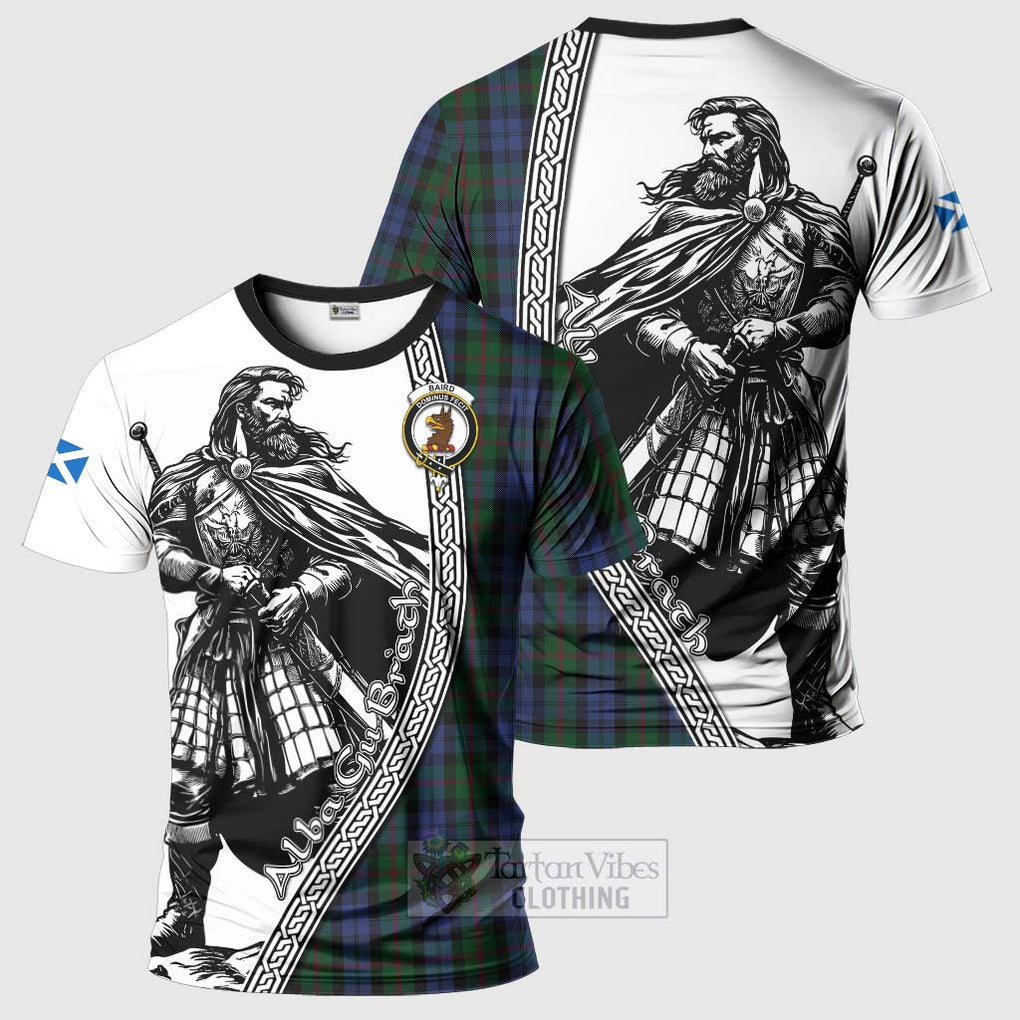 Tartan Vibes Clothing Baird Tartan Clan Crest T-Shirt with Highlander Warrior Celtic Style