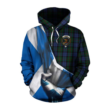 Baird Tartan Cotton Hoodie with Family Crest Scotland Patriotic Style