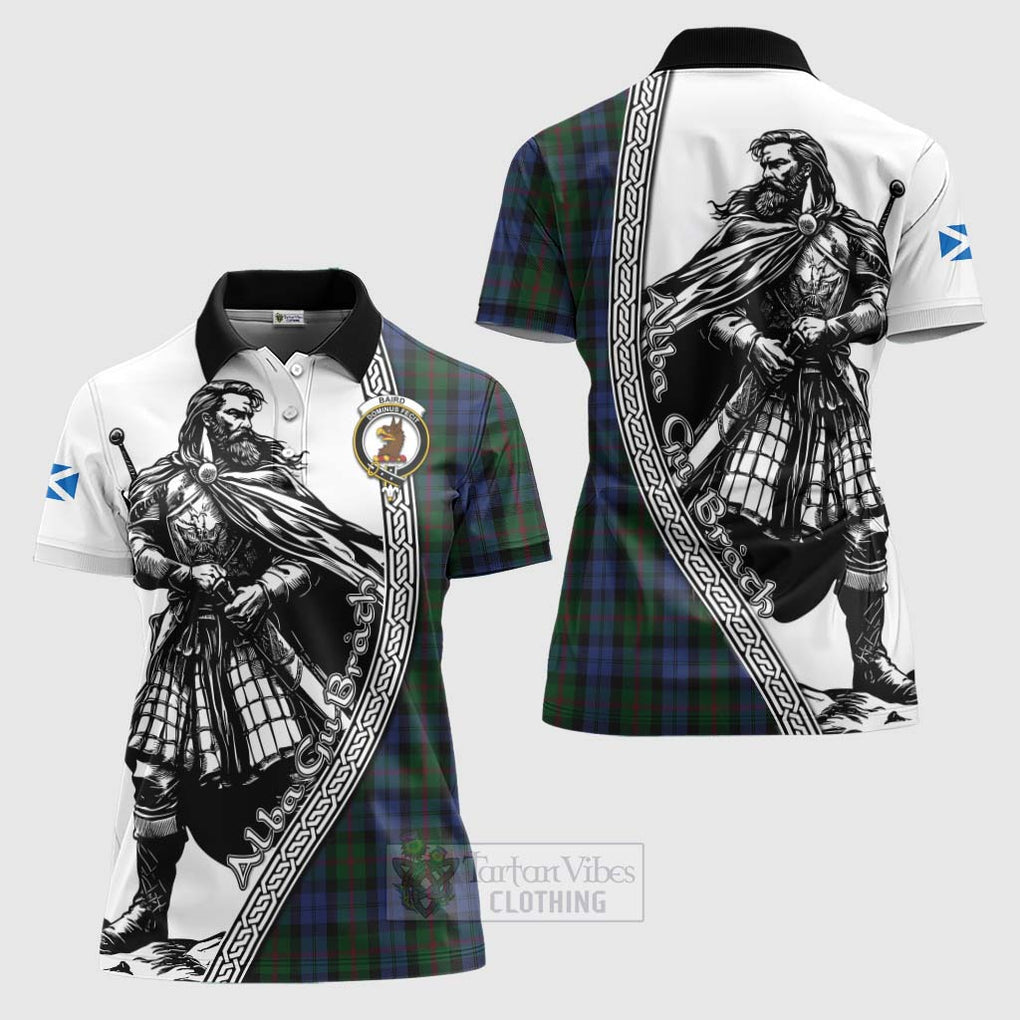 Tartan Vibes Clothing Baird Tartan Clan Crest Women's Polo Shirt with Highlander Warrior Celtic Style