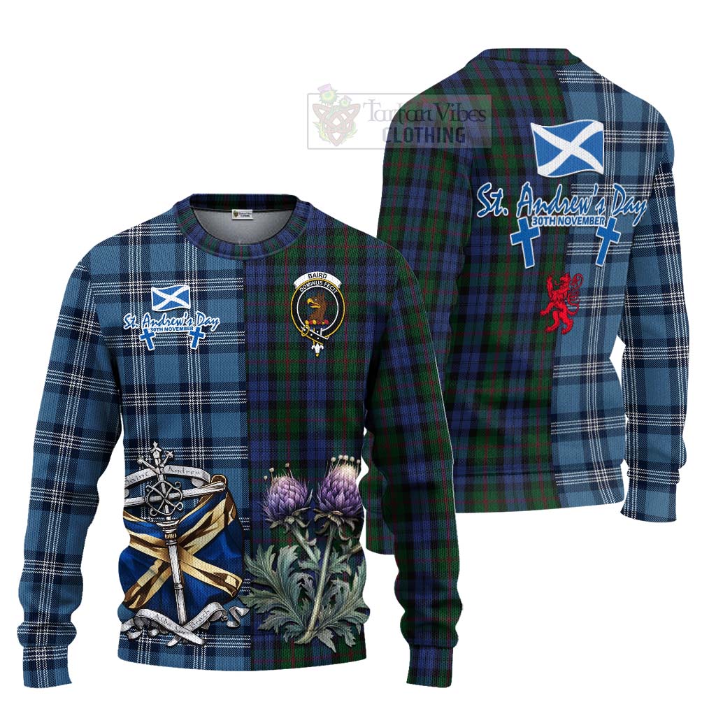 Tartan Vibes Clothing Baird Tartan Knitted Sweater Happy St. Andrew's Day Half Tartan Style