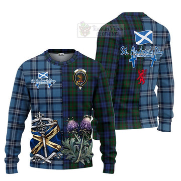 Baird Tartan Knitted Sweater Happy St. Andrew's Day Half Tartan Style