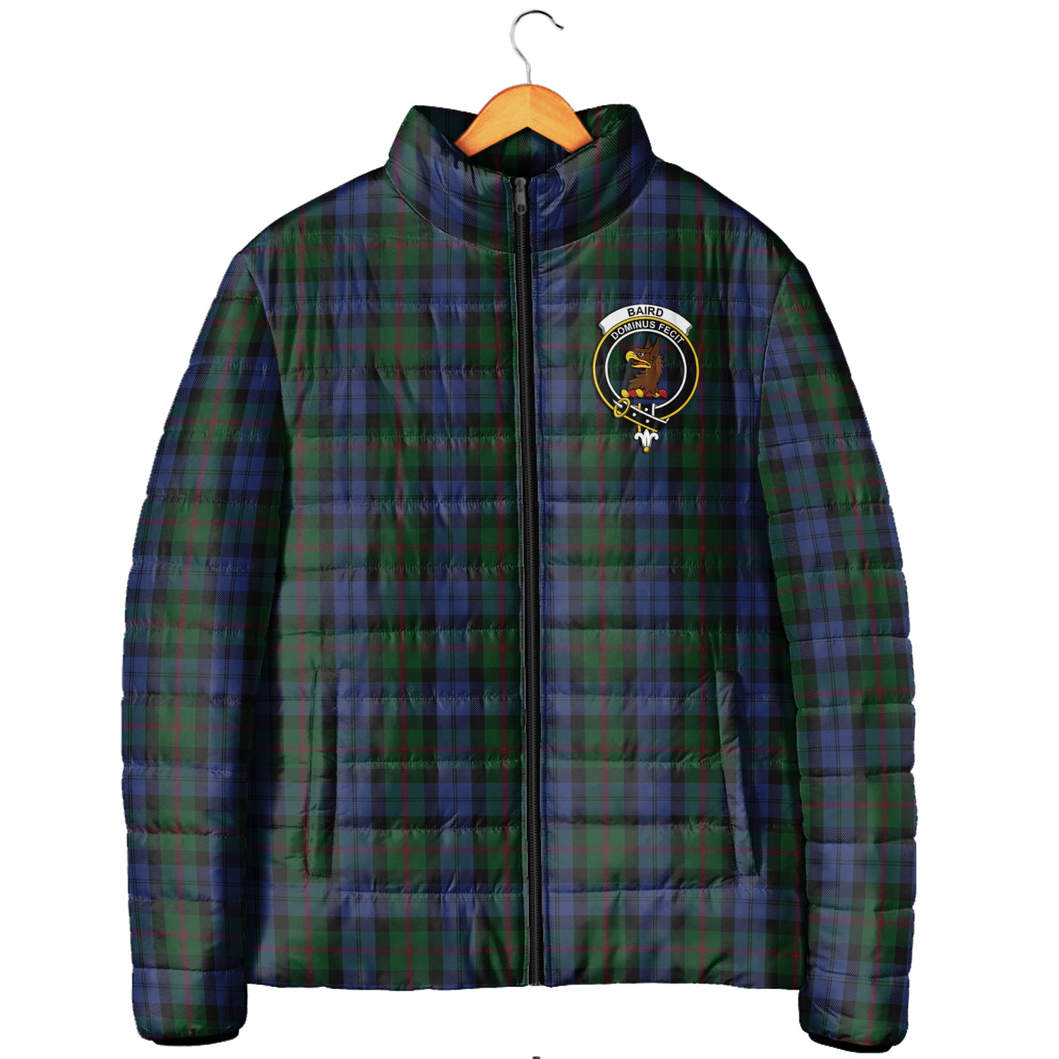 Baird Tartan Padded Jacket with Family Crest Men's Padded Jacket - Tartan Vibes Clothing