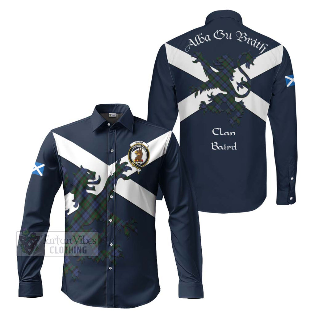 Tartan Vibes Clothing Baird Tartan Lion Rampant Long Sleeve Button Shirt – Proudly Display Your Heritage with Alba Gu Brath and Clan Name