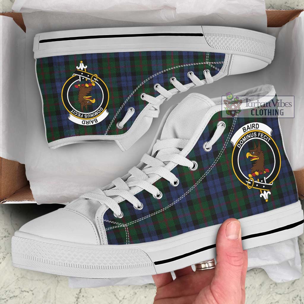 Tartan Vibes Clothing Baird Tartan High Top Shoes with Family Crest