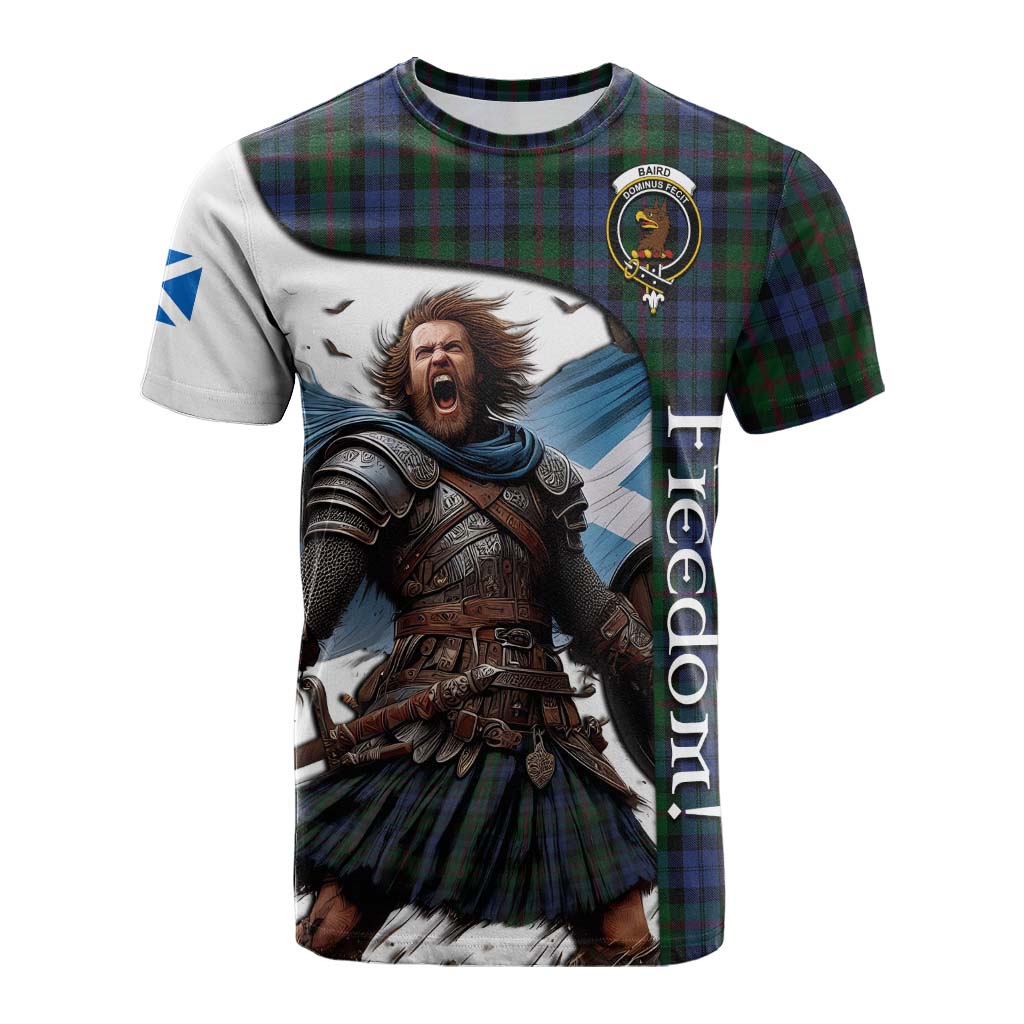 Tartan Vibes Clothing Baird Crest Tartan Cotton T-shirt Inspired by the Freedom of Scottish Warrior