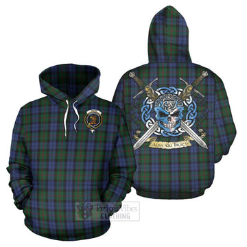 Baird Tartan Hoodie with Family Crest Celtic Skull Style