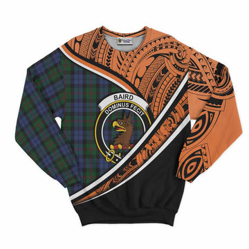 Baird Crest Tartan Sweatshirt with Polynesian Vibes Style - Orange Version