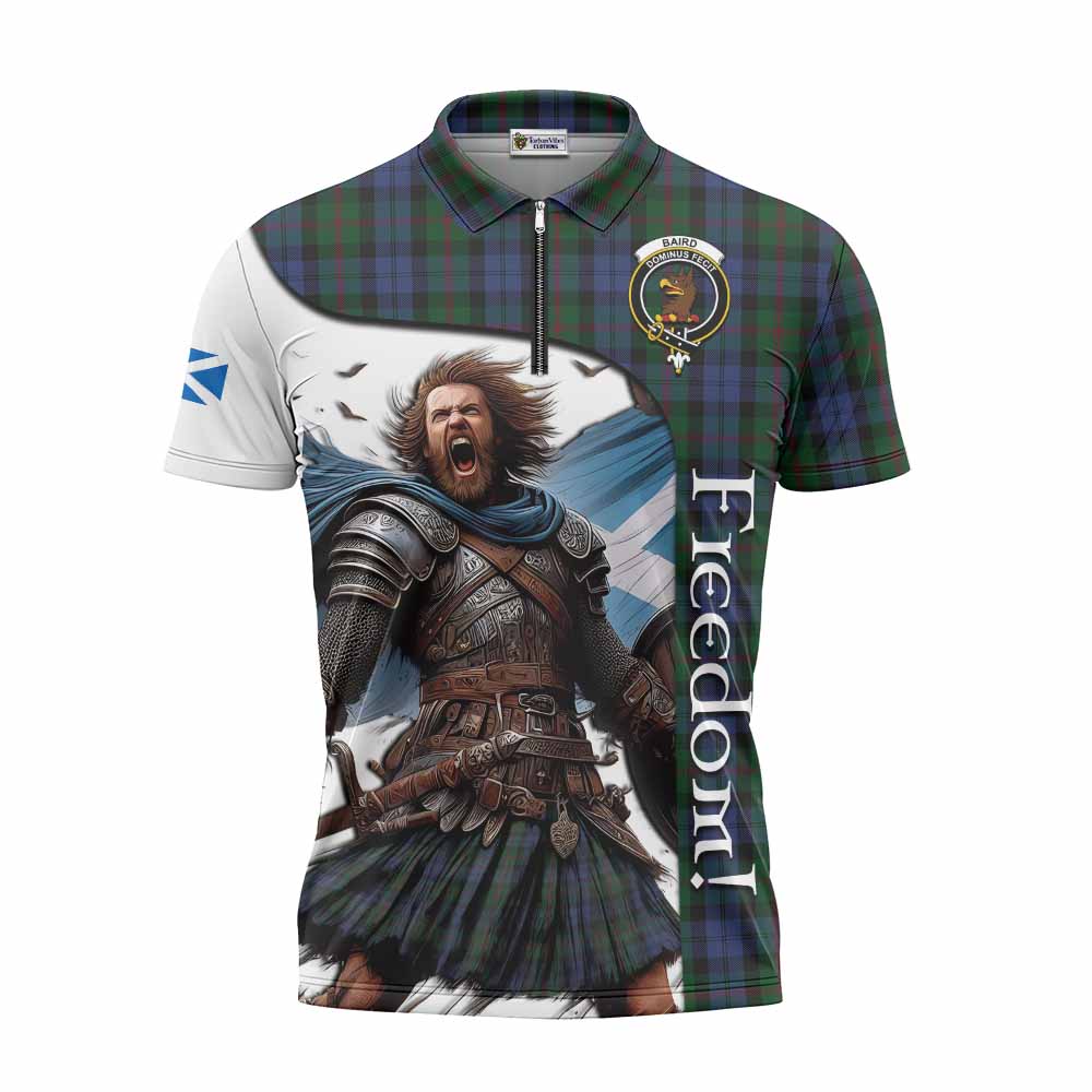 Tartan Vibes Clothing Baird Crest Tartan Zipper Polo Shirt Inspired by the Freedom of Scottish Warrior