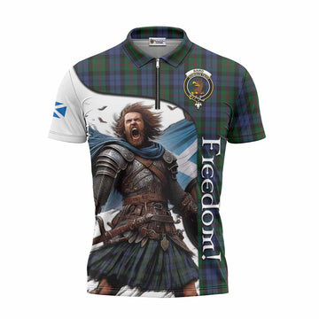 Baird Crest Tartan Zipper Polo Shirt Inspired by the Freedom of Scottish Warrior