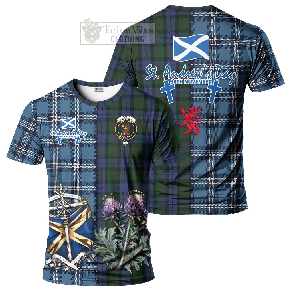 Tartan Vibes Clothing Baird Tartan T-Shirt Happy St. Andrew's Day Half Tartan Style