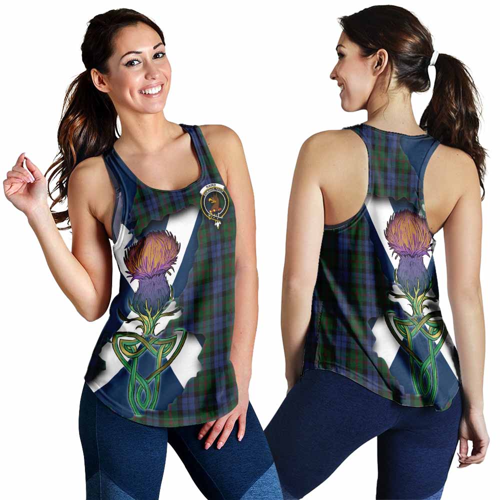 Baird Tartan Family Crest Women's Racerback Tanks Scottish Thistle Celtic Inspired 4XL - Tartan Vibes Clothing