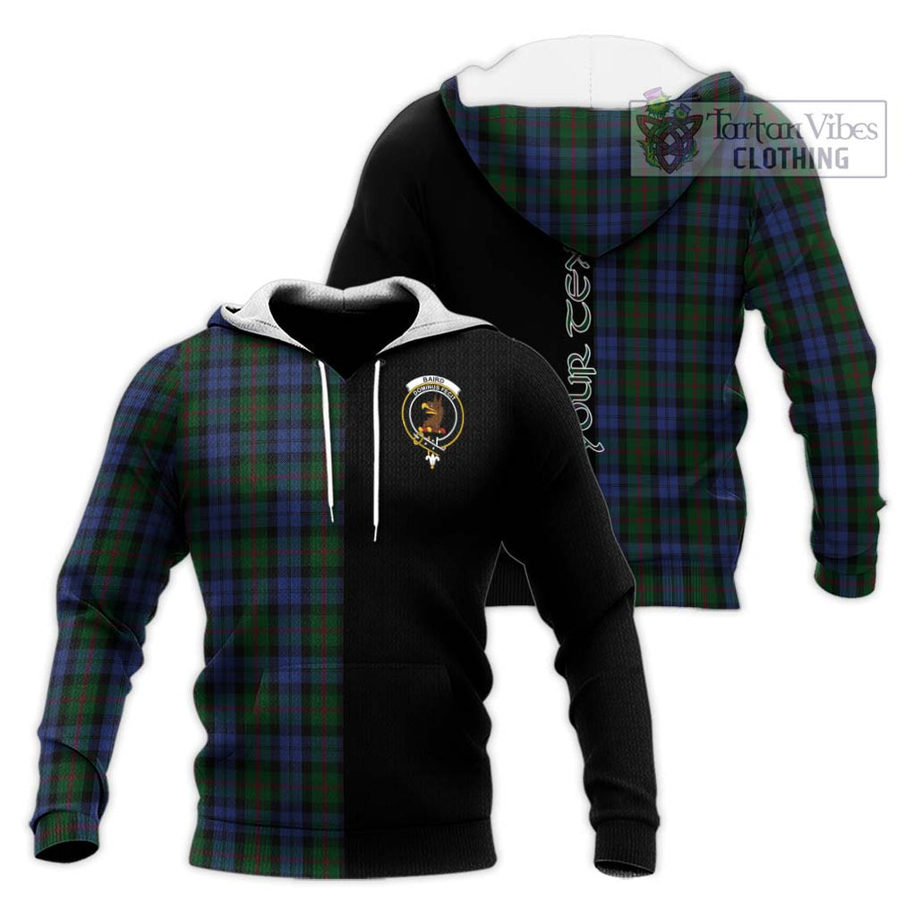 Baird Tartan Knitted Hoodie with Family Crest and Half Of Me Style Unisex Knitted Pullover Hoodie - Tartanvibesclothing Shop