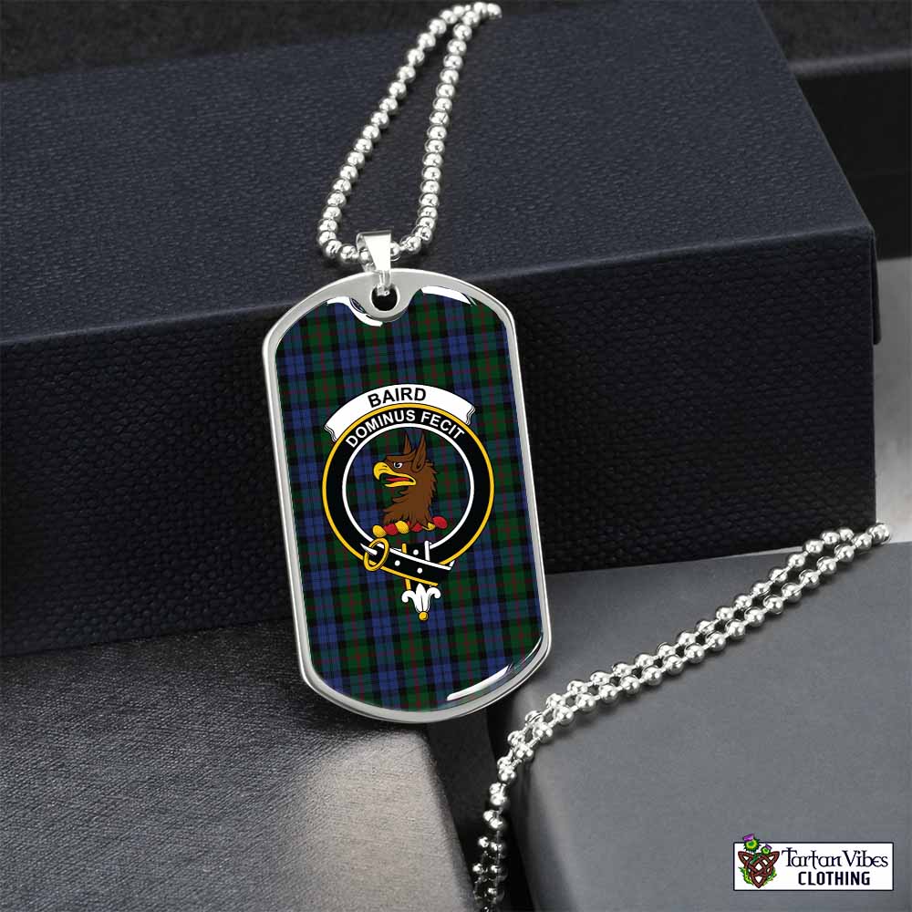 Tartan Vibes Clothing Baird Tartan Dog Tag Necklace with Family Crest