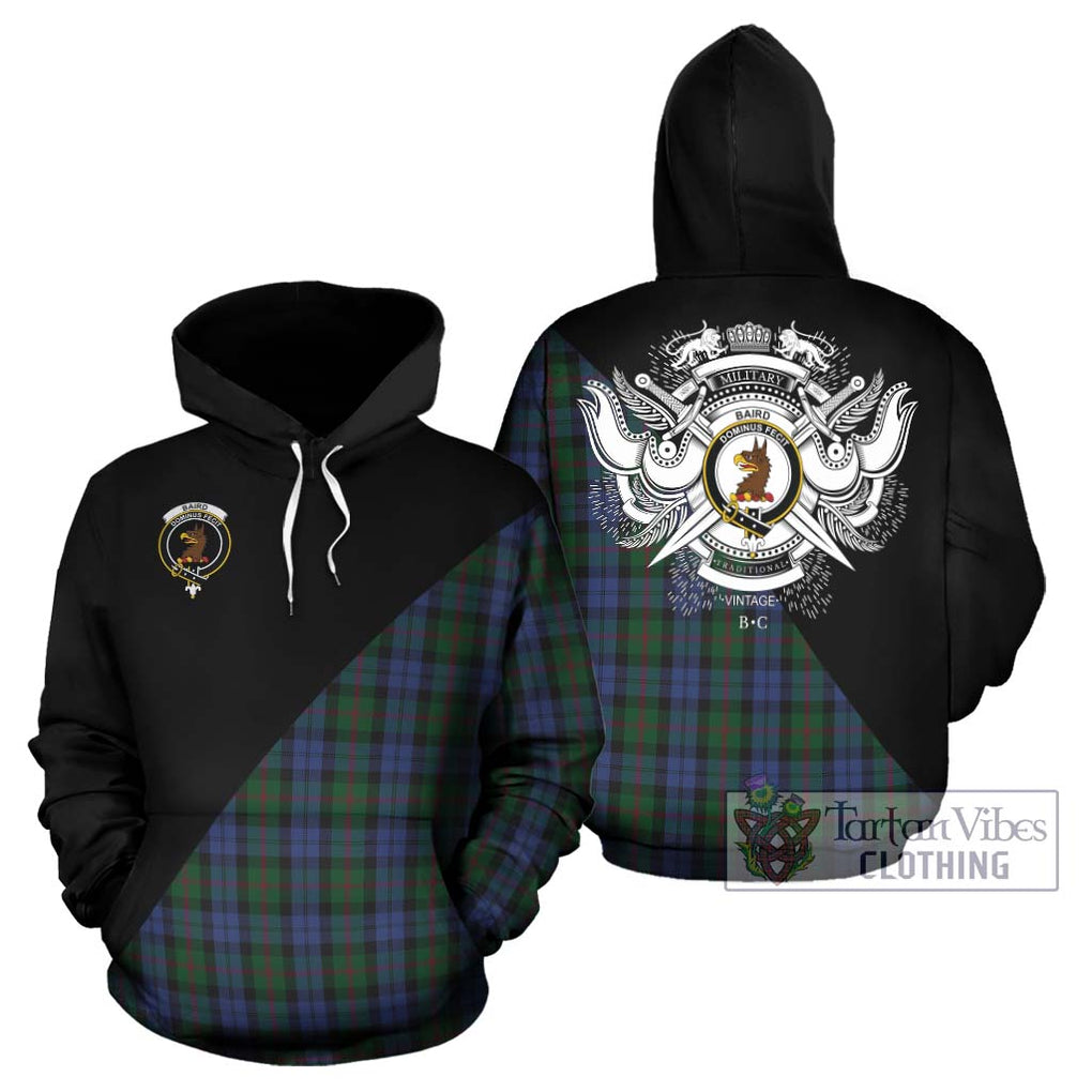 Baird Tartan Hoodie with Family Crest and Military Logo Style Zip Hoodie - Tartanvibesclothing Shop