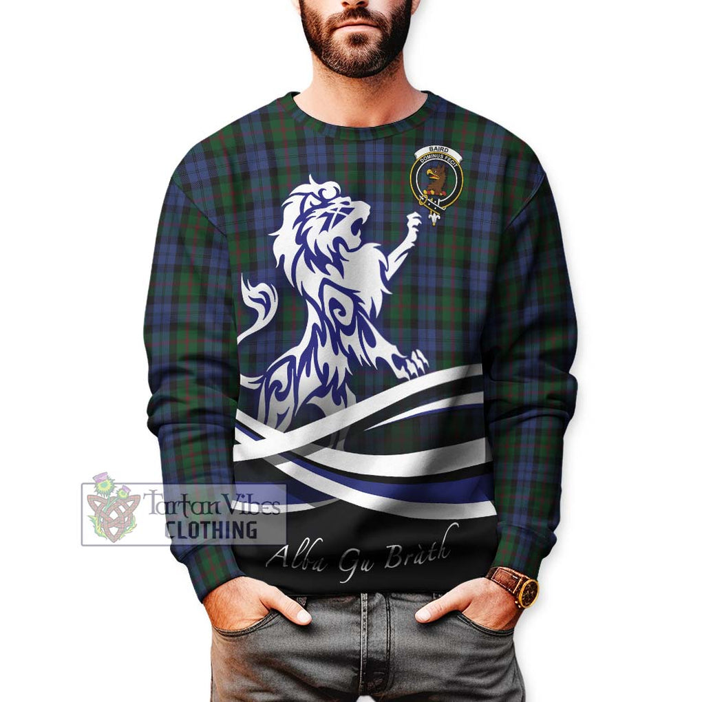 Baird Tartan Sweatshirt with Alba Gu Brath Regal Lion Emblem Unisex - Tartanvibesclothing Shop