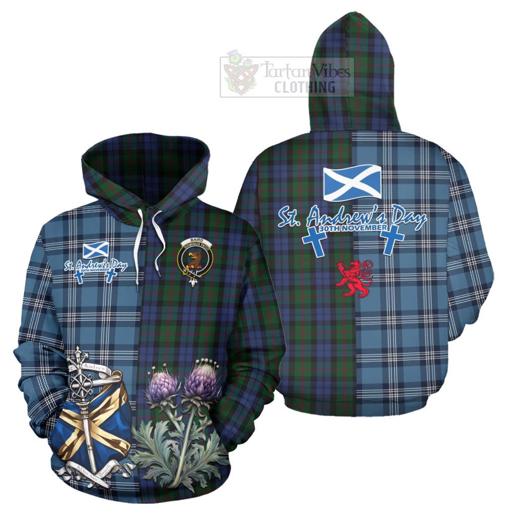 Tartan Vibes Clothing Baird Tartan Hoodie Happy St. Andrew's Day Half Tartan Style