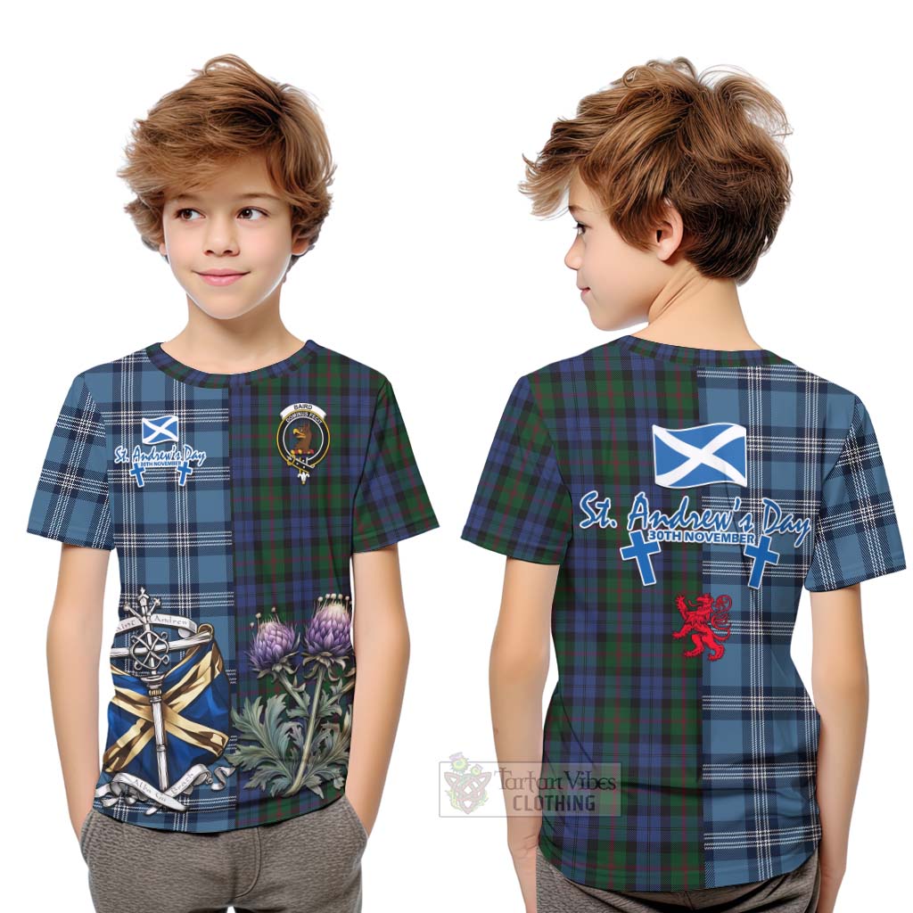 Tartan Vibes Clothing Baird Tartan Kid T-Shirt Happy St. Andrew's Day Half Tartan Style