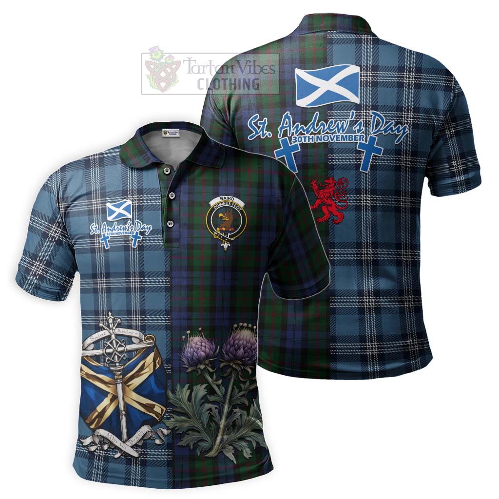 Tartan Vibes Clothing Baird Tartan Polo Shirt Happy St. Andrew's Day Half Tartan Style