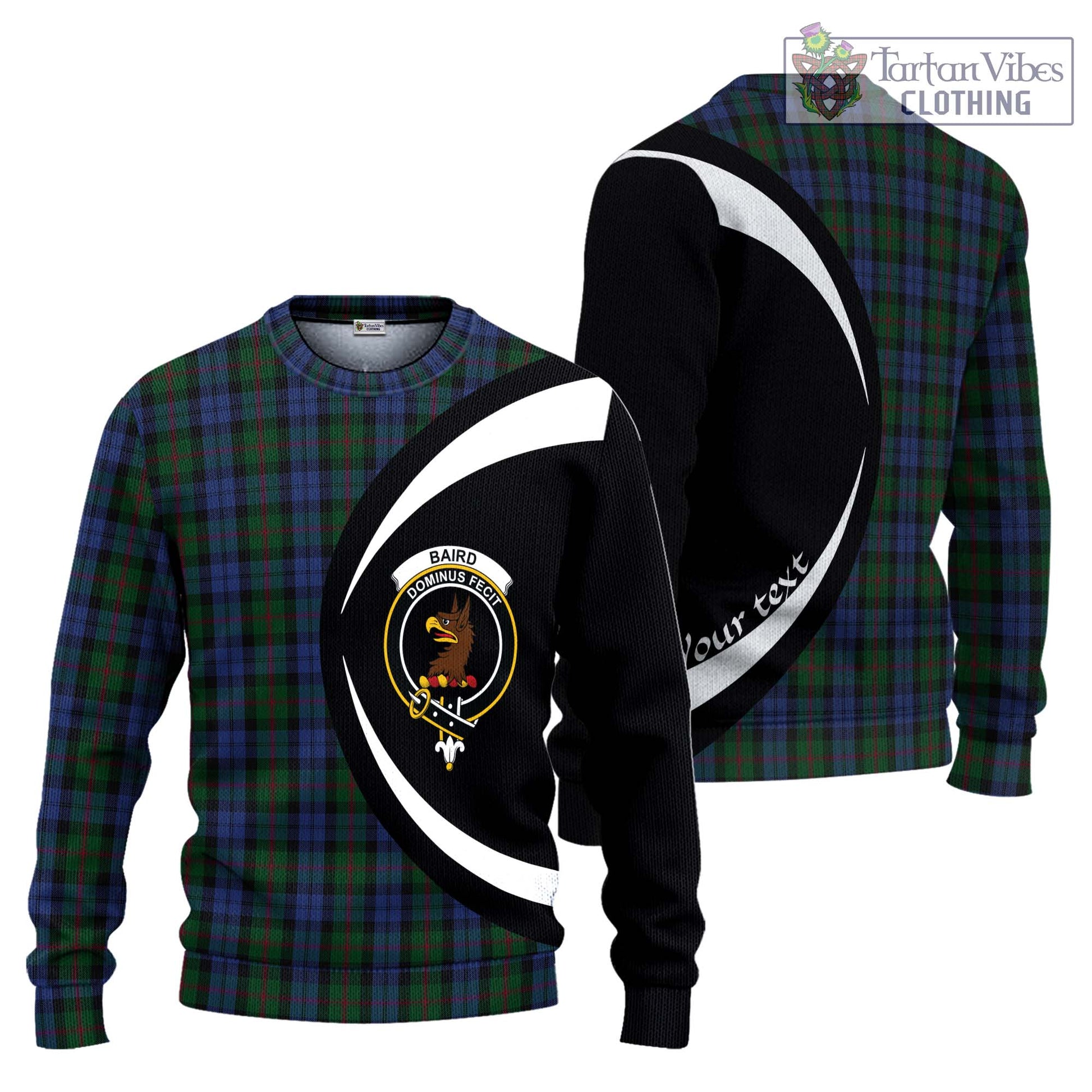 Baird Tartan Ugly Sweater with Family Crest Circle Style Unisex - Tartan Vibes Clothing